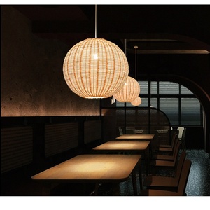Lampe à <span class=keywords><strong>suspension</strong></span> en bambou et rotin naturel avec <span class=keywords><strong>suspension</strong></span> de lustre à LED Décoration <span class=keywords><strong>boule</strong></span> tricotée à la main pour la maison Hôtel Source d'alimentation CA - Product Image 5