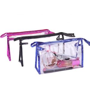 Custom Logo PVC Cosmetic <b>Bag</b> <b>Transparent</b> Waterproof Zipper Closure PVC <b>Makeup</b> <b>Bag</b> Customization - Product Image 4