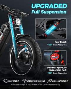 Eahora Romeo II ban elektrik cepat, ban sepeda lemak sepeda untuk dewasa 250w 52v 60ah 20 inci Enduro Ebike elektrik - Product Image 5