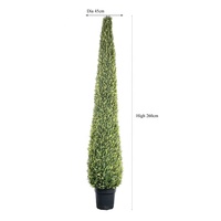 Cèdre artificiel UV d'extérieur en forme de cône - Décoration du Nouvel An personnalisée pour les hôtels, marque KHM, evergreen
