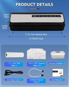 เครื่องซีลสูญญากาศคุณภาพสูง 80Kpa สำหรับใช้ในบ้าน เครื่องถนอมอาหารอัตโนมัติ ผลิตภัณฑ์อัจฉริยะ ขายส่ง - Product Image 6