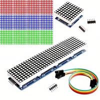 MAX7219 Modul Dot Matrix 32x8 4 in 1 Modul Tampilan LED dengan Kabel 5Pin
