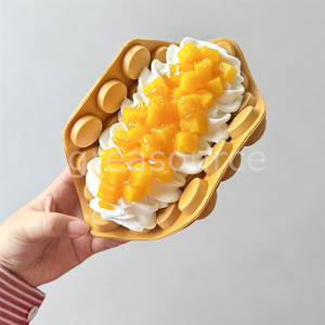 Modelo de Waffle de Burbuja Artificial Estilo Hong Kong, Hecho de Plástico con Patrón de Corazón, Decoración GREASOURCE para Cafetería, Postres, Exhibición y Fotografía - Product Image 5