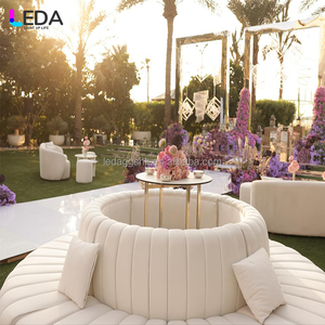Sofá Redondo de Terciopelo Blanco de Venta Directa de Fábrica LEDA, Muebles para Bodas, Nuevo Diseño para Hoteles - Product Image 3