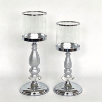 Porte-bougie Hurricane, élégant chandelier à tige haute, bougie pilier en option, taille et finition personnalisables pour table de mariage et décoration intérieure
