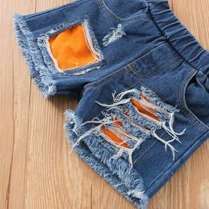 Conjunto de Ropa de Verano para Niñas Pequeñas 4780, Top de Tirantes con Hombros Descubiertos, Pantalones Cortos de Mezclilla con Agujeros, Conjuntos de Ropa para Niños Pequeños 2021 - Product Image 6