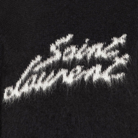 Pull-Over en Mohair pour Homme Noir à Manches Longues et Col Rond, Motif Jacquard, Logo Personnalisé en Gros OEM & ODM AiNear