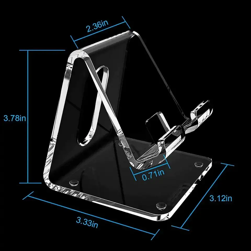 Portatelefono portatile in acrilico antiscivolo per smartphone da scrivania