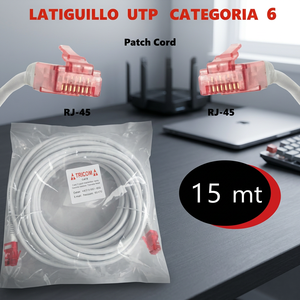 Câble de raccordement optique TRICOM Catégorie 6 de 15 mètres en PVC, cuivre pur, non blindé, RJ45, pour ordinateur - Product Image 3