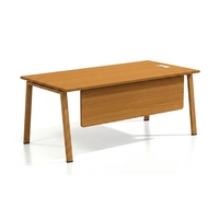 Bureau de direction modulaire convertible moderne pour vice-président et directeur général, en MDF/HPL durable avec finition chêne, aspect luxueux