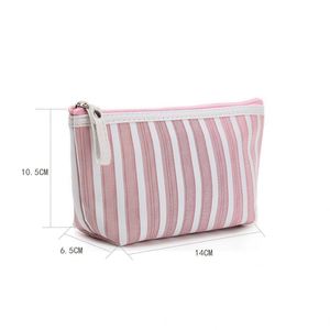 Bolsa de Cosméticos para Lápiz Labial a Precio Económico, Elegante Bolsa de Aseo con Rayas, Bolsa de Maquillaje Mini de Poliéster con Cierre para Damas, Logotipo Personalizado - Product Image 2