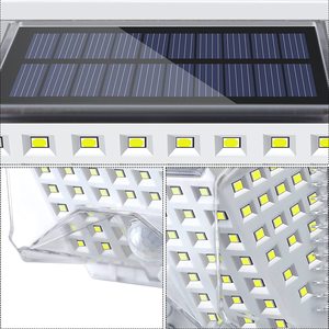 โคมไฟติดผนังพลังงานแสงอาทิตย์ 90 LED 10W พร้อมเซ็นเซอร์ตรวจจับความเคลื่อนไหว กันน้ำ สำหรับใช้งานภายนอกอาคาร เหมาะสำหรับลานบ้าน - Product Image 2