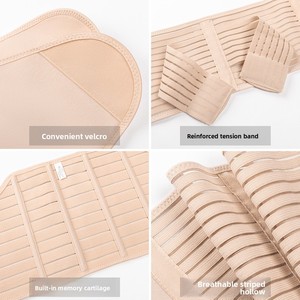Ba-Mảnh Đàn Hồi Bụng Vành Đai Xách Tay Cho Velcro Thoáng Khí Sọc Eo Con Dấu Sau Sinh Bà Mẹ Shaper - Product Image 4