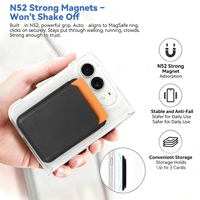 Dompet Kartu Ponsel Pabrikasi untuk Fitur Stand Magsafe, Dompet Kulit untuk Apple iPhone Duo Magnet Magsafe