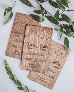 Carte d'<span class=keywords><strong>invitation</strong></span> de mariage de pays en bois <span class=keywords><strong>Invitation</strong></span> de remise des diplômes Accessoires de mariage - Product Image 4