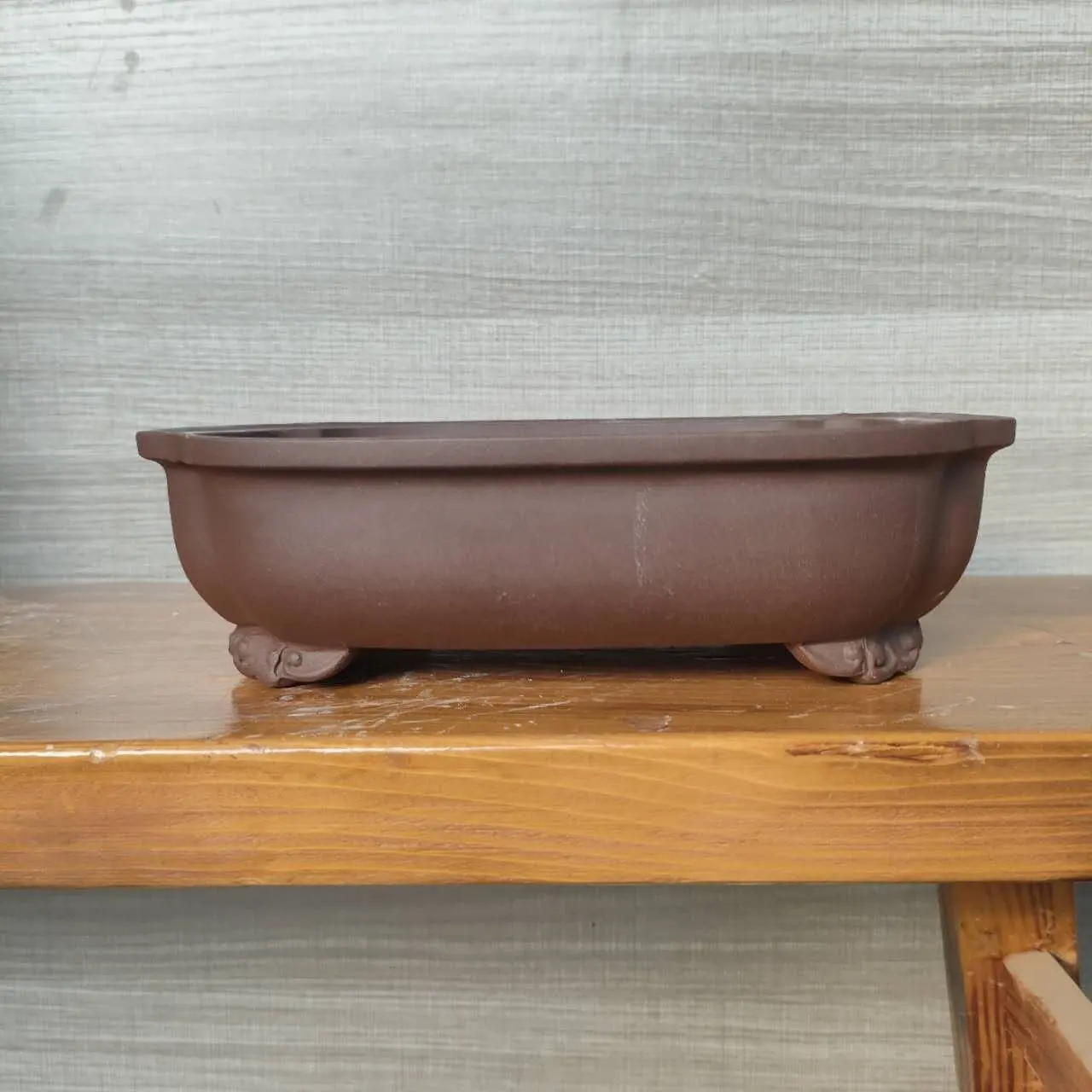 Hot sale yixing purple clay unglazed Yixing bonsai pot with Cloudfeet