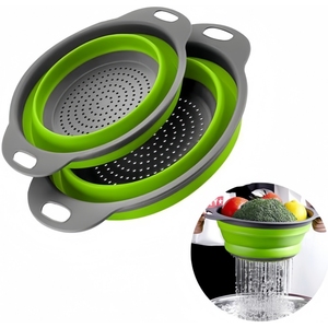 Panier de cuisine pliable multifonctionnel en <span class=keywords><strong>silicone</strong></span>, égouttoirs et paniers de rangement pour fruits, passoires et égouttoirs rotatifs pour légumes - Product Image 1