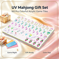 Jeu de Mahjong personnalisé avec impression UV, 160 tuiles en acrylique aux couleurs vives et uniques, cadeau d'anniversaire, vente en gros