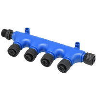Conector DIN Tipo T de 5 Pines M12, Divisor Macho/Hembra para Red Marina NMEA2000, IP68 Impermeable, Sistema de Energía Solar para PCB, Latón ABS