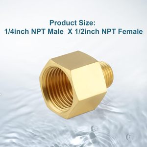Adaptateur réducteur de raccord de tuyau en laiton <span class=keywords><strong>1</strong></span>/<span class=keywords><strong>4</strong></span> "<span class=keywords><strong>filetage</strong></span> mâle <span class=keywords><strong>NPT</strong></span> à <span class=keywords><strong>1</strong></span>/2" <span class=keywords><strong>filetage</strong></span> femelle <span class=keywords><strong>NPT</strong></span> raccord de tuyau droit mamelon hexagonal coupleur rapide - Product Image 2