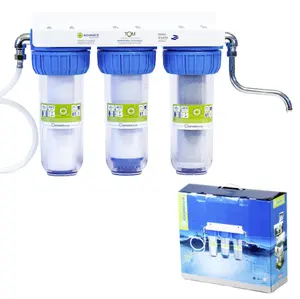 Hot sale 2 or 3 stage pre water filter housing 10 inch with resin cto pp alkaline or hydrogen cartridge OEM