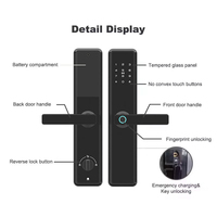 Serratura Intelligente OEM Tuya con Controllo WiFi, Multifunzione, Chiave, Password, Carta e Impronta Digitale per Porta d'Ingresso