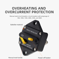 Disjoncteur à bouton-poussoir série E9 50A-300A avec protection contre les surcharges et les surintensités, réinitialisation manuelle, pour système de distribution d'alimentation DC