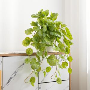 Plantes artificielles suspendues Meng Jie, type Pothos, pour décoration murale, 5 têtes, lierre court en velours, décoration intérieure - Product Image 2