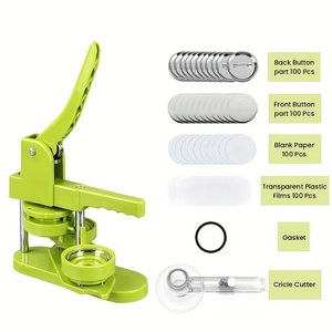 Kit de máquina para hacer botones verdes con piezas de botones, imágenes, <span class=keywords><strong>cortador</strong></span> circular, suministros de herramientas prácticas profesionales para hacer joyas - Product Image 4