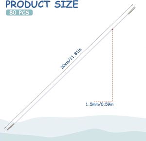Cordón de Macramé Elástico Recubierto de 11.8 Pulgadas con Extremos Metálicos para Bolsas, Calzado y Proyectos de Bricolaje (Blanco) - Product Image 2