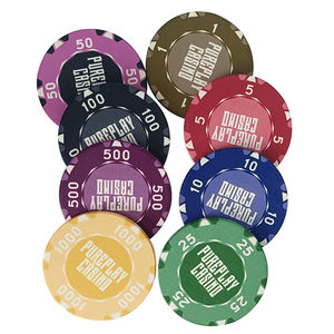 קזינו מותאם אישית דלוקס uv אנטי-מזויפת צ 'יפס פוקר 39 מ מ "מ לוגו אישי פוקר חדר הימורים אסימוני משחק - Product Image 4