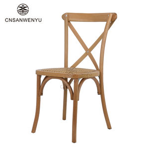 थोक ठोस लकड़ी बैकरेस्ट राजभोज कुर्सी होटल घर लकड़ी का मल क्रॉस पीछे रेट्रो डाइनिंग चेयर - Product Image 6