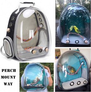 Free Sample Bird Travel Backpack Carrier <b>Cage</b> for Small to Medium Size Bird Parakeet <b>Budgies</b> Cockatiel Space Capsule Clear - Product Image 3