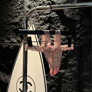 レディース ヨーロッパ風 セクシー ローライズ Tバック シースルー レース メッシュ チーキー パンティー、伸縮性のある快適なカラーブロック レース Tバック - Product Image 4