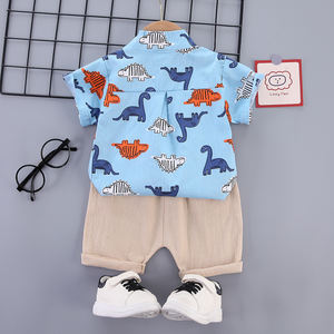 Ensemble de shorts pour bébés et garçons de 1 à 4 ans, vêtements pour enfants, chemise boutonnée, shorts, vêtements pour enfants - Product Image 5