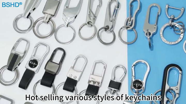 Custom Zinc Alloy Car Keychain Black Metal Detachable 360 Degree ...