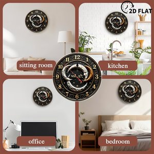 Round Wooden Wall <b>Clock</b> 25x25Cm Silent Nordic Style Home <b>Bedroom</b> Study Decor - Product Image 4