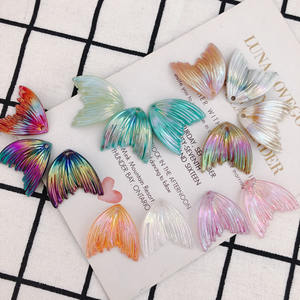 Resin Fishtail Shape Clear Bulk Plastic Beads Chain 27*26mm Bright <b>Acrylic</b> Beads for Bracelet Necklace Jewelry <b>Pen</b> Making - Product Image 2