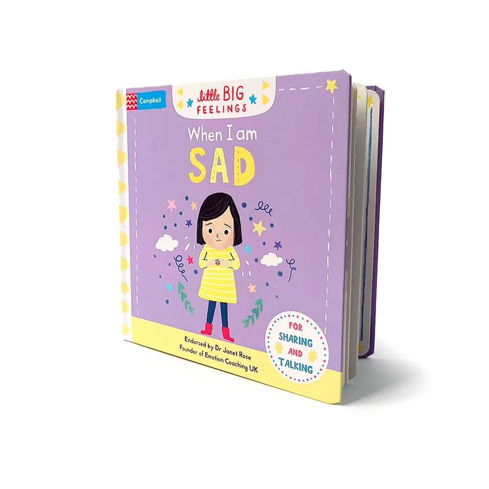 when i am sad لعبة تعليمية مبكرة كتب أطفال مخصصة كتب بغلاف مقوى بطباعة للأطفال أفضل الهدايا للطفل