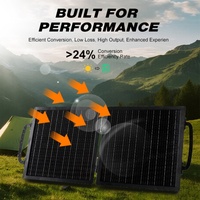 Panneaux solaires monocristallins rapides à 24 % d'efficacité, entièrement noirs, pliables, portables, IP65, 30W, 60W, 120W, 180W, 240W, 300W, OEM ODM