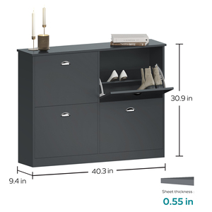 <b>Shoe</b> Cabinet With 4 Drawers Gray Narrow <b>Storage</b> For Entryway Foyer Hallway Bedroom - Product Image 5