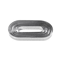 En stock : Moule à pâtisserie ovale perforé en acier inoxydable, cercle à mousse, cercle à tarte française, moule à cheesecake, moule à gâteau de riz, compatible four