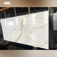 Dalles de pierre frittée Calacatta blanche de grande taille 15 mm, porcelaine et pierre de quartz artificielle