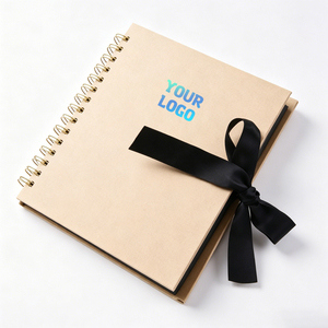 A4 DIY Scrapbooking Set avec 40 Pages Noires Scrapbook Album <span class=keywords><strong>Photo</strong></span> et Livre d'Or de Mariage Reliure <span class=keywords><strong>en</strong></span> Spirale pour <span class=keywords><strong>Croquis</strong></span> au Crayon - Product Image 1