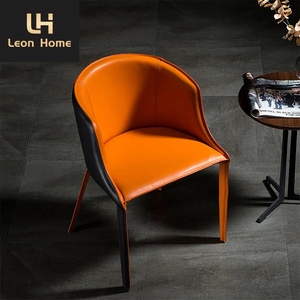 <span class=keywords><strong>Chaise</strong></span> de salle à manger d'hôtel de restaurant de bar de salle à manger de conception de luxe tapissée en similicuir avec le cadre en acier - Product Image 4