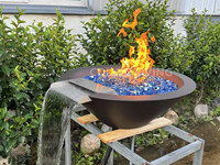B003 Fontaine d'eau chauffée au propane/gaz naturel pour piscine, en GRC/CFRC, couleur personnalisée, allumage manuel à clé, autoportante