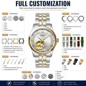 OEM Customized 50M Waterproof Hollow <b>Skeleton</b> <b>Watch</b> Mechanical <b>Automatic</b> Stainless steel Men's <b>Watches</b> Sapphire <b>Watch</b> - Product Image 2