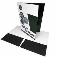 Dossier de présentation d'entreprise en papier écologique gaufré, imprimé sur mesure, format A4 A5, avec poches et logo