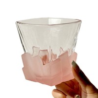 Édition limitée artistique tasse à eau en verre Transparent haut de gamme de luxe tasse à whisky lumière créative pour un usage domestique inspiré des glaçons