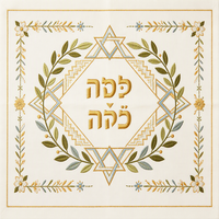 Housse de Challah brodée avec motif étoile de David et couronne florale, housse de pain juif personnalisée en tissu pour le Shabbat et la table des fêtes